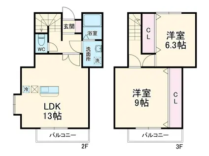 ブルーム(2LDK)の間取り写真