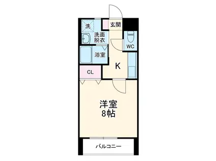 グリーンシティーⅢ(1K/2階)の間取り写真