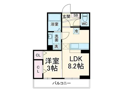 ヴィラクレストⅥ(1LDK/1階)の間取り写真