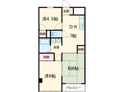 岩木ハイツ(3DK/2階)の間取り写真