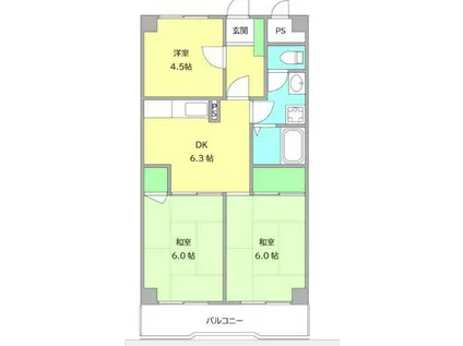 ゼファー銀座(3DK/3階)の間取り写真