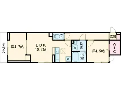 セレスティア興野(2LDK/3階)の間取り写真