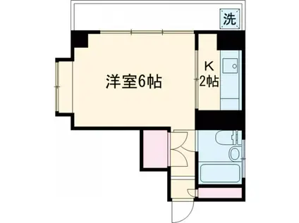 岩田ビル(1K/3階)の間取り写真