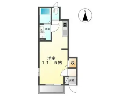 SAINT CLAIR(1K/1階)の間取り写真