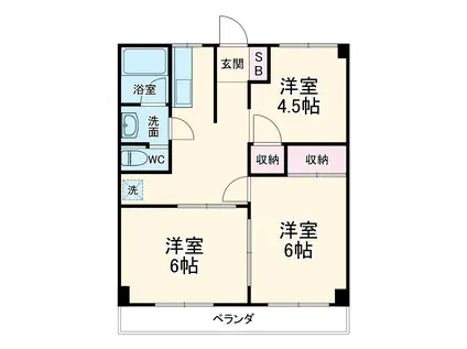清水マンション(3DK/3階)の間取り写真