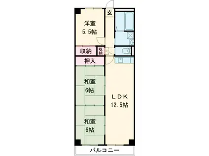 取手パークハイツ(3LDK/10階)の間取り写真
