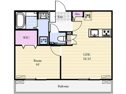 REGARO青葉の森(1LDK/2階)の間取り写真