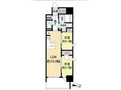 リビオメゾン新大阪(2LDK/4階)の間取り写真