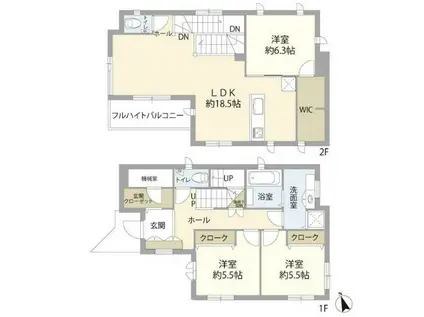 総武・中央緩行線 新検見川駅 徒歩7分 2階建 築12年(3LDK)の間取り写真
