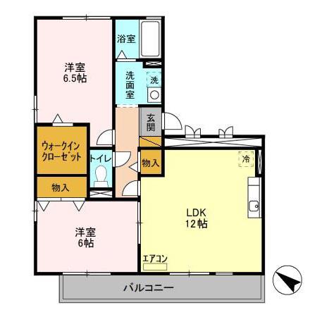 IS若葉A・B(2LDK/2階)の間取り写真