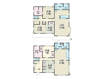 名鉄瀬戸線 水野駅 徒歩22分 2階建 築29年(5SLDK)の間取り写真