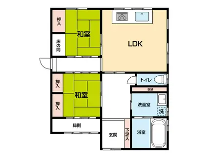 豊橋鉄道東田本線 赤岩口駅 徒歩44分 1階建 築22年(2LDK)の間取り写真