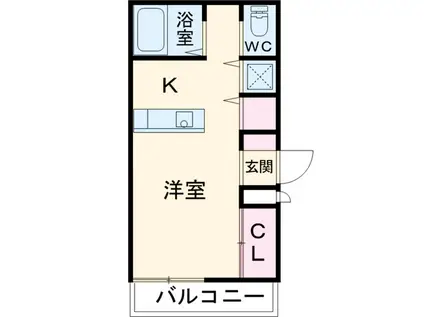 プランドール平針(ワンルーム/1階)の間取り写真