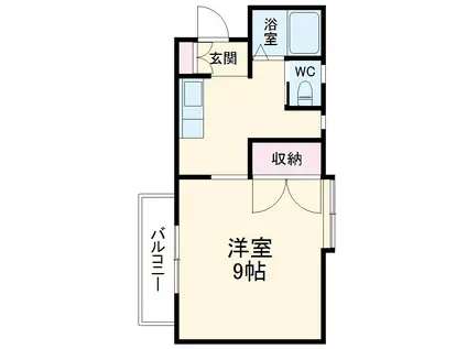 グリーンヒルズ(1K/2階)の間取り写真