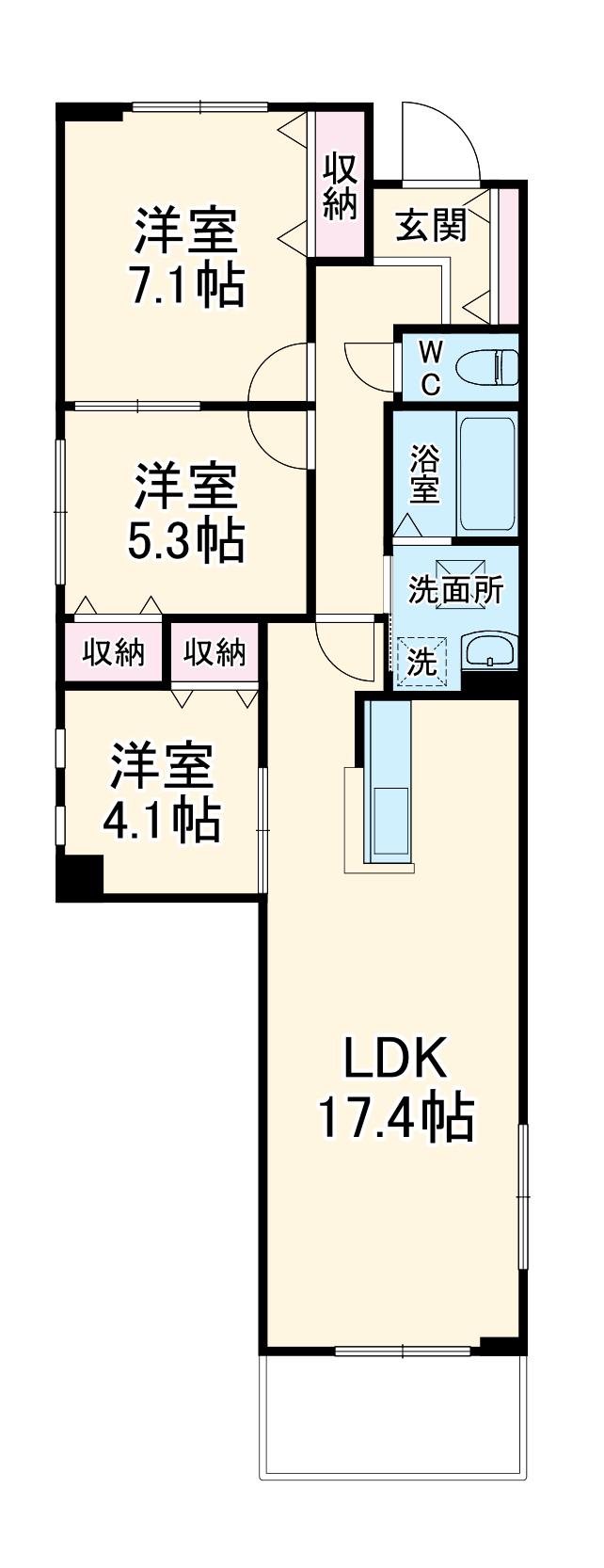 近藤様貸家(3LDK)の間取り写真