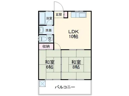 ミヤシロビル(2LDK/5階)の間取り写真