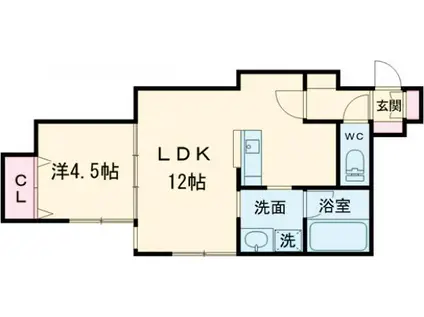 グランツリー倉賀野 Ⅱ(1LDK/1階)の間取り写真