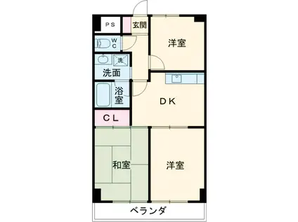 ピアジオ東簗瀬(3DK/1階)の間取り写真