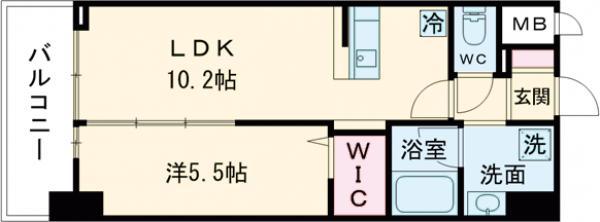 ストーリア茨木(1LDK/5階)の間取り写真