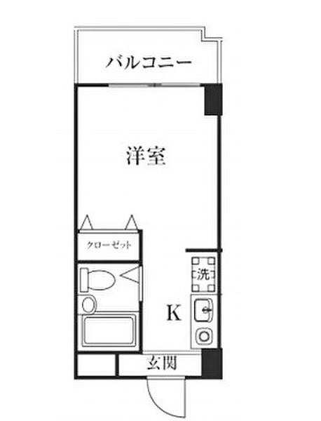 エクセラン西八王子(ワンルーム/2階)の間取り写真