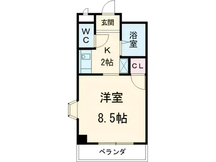 フォレスト宝(1K/3階)の間取り写真