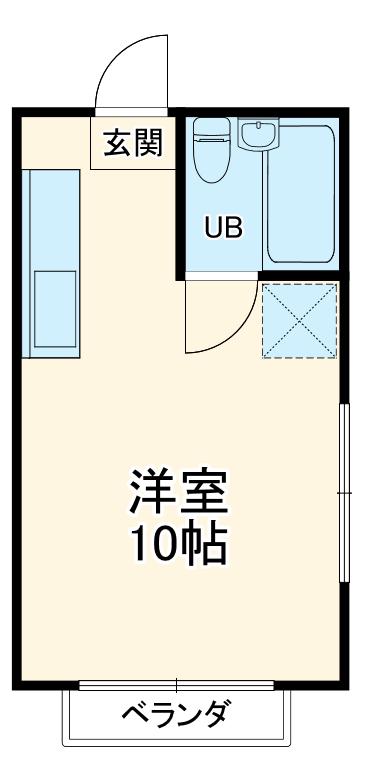 アップル館(ワンルーム/2階)の間取り写真