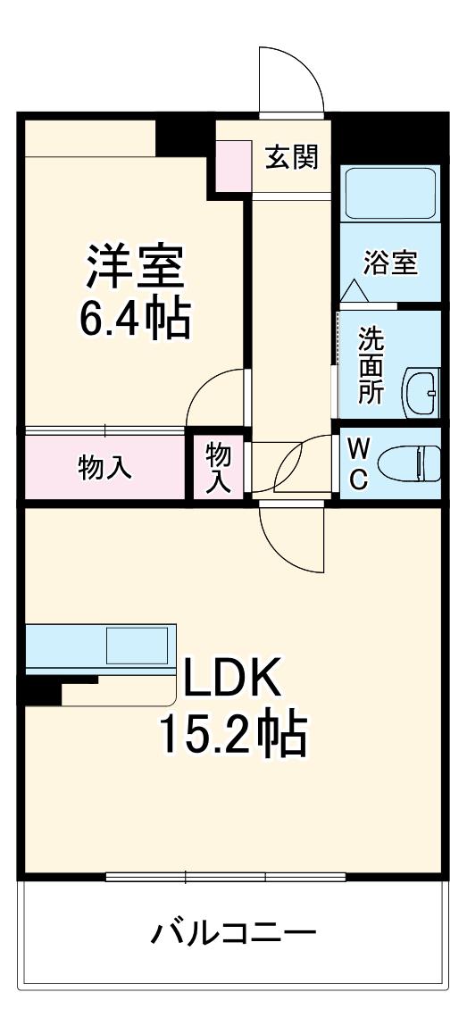 アムール住吉(1LDK/4階)の間取り写真