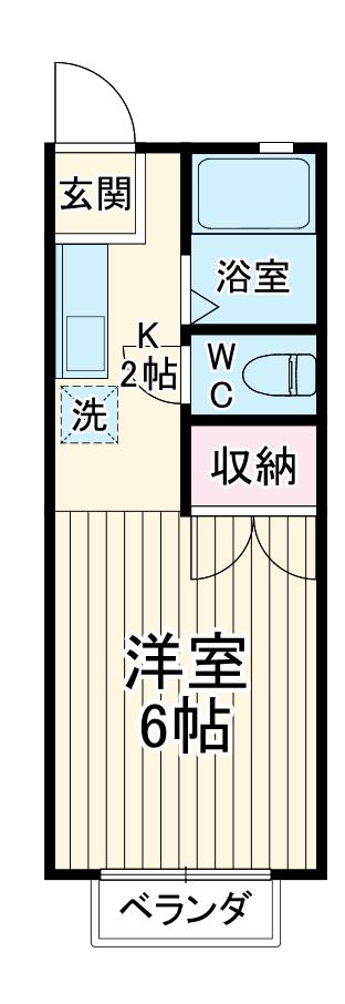 サトウハイツ(1K/1階)の間取り写真