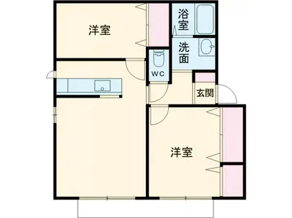 メゾン・シャルムG棟(2LDK/1階)の間取り写真