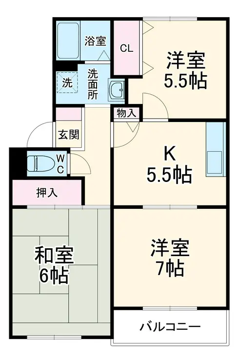 ロイヤルハイツ矢島 2階階 間取り