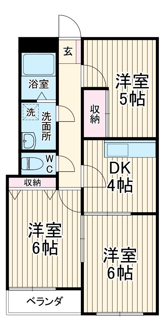 いわさきガーデン(3DK/2階)の間取り写真