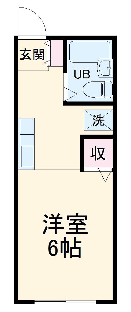 ユーコーポB棟(1K/1階)の間取り写真