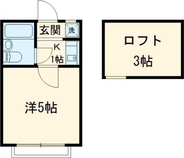 ガウディX(1K/2階)の間取り写真