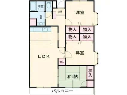 グランエスト小山(3LDK/6階)の間取り写真