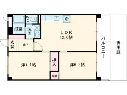 CASA MG(2LDK/2階)の間取り写真