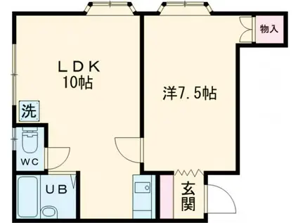 コーポ山本(1LDK/3階)の間取り写真
