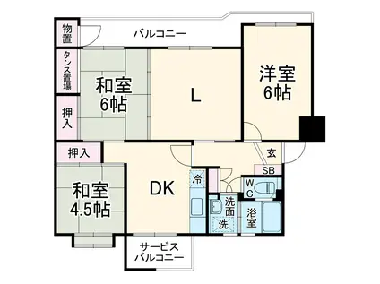 検見川アートホームズ10号棟(4DK/1階)の間取り写真