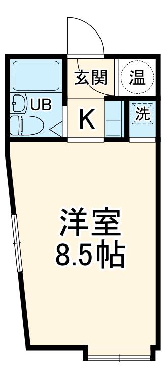 ハートインカヤバ(1K/2階)の間取り写真