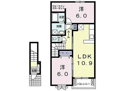 レジェンドⅩⅩⅠ(2LDK/2階)の間取り写真