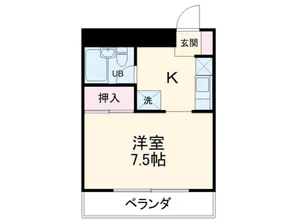 ウィズ呼続(1K/2階)の間取り写真