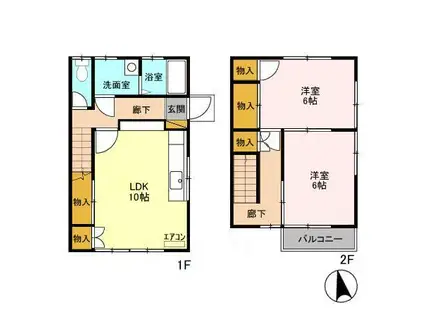 ドリームハイツ　スズキ　１・２・３・５(2LDK)の間取り写真