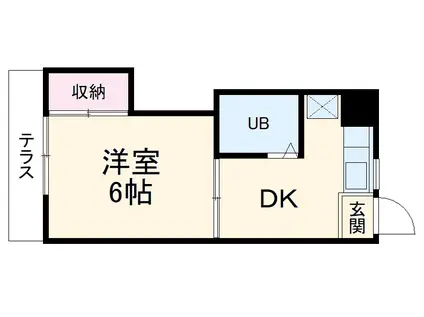 マンション竹内(1DK/2階)の間取り写真