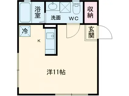 ザ・コントラスト大井町(ワンルーム/1階)の間取り写真