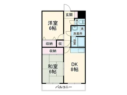 CHATEAU LIFE SAGAMIHARA 3(2DK/3階)の間取り写真