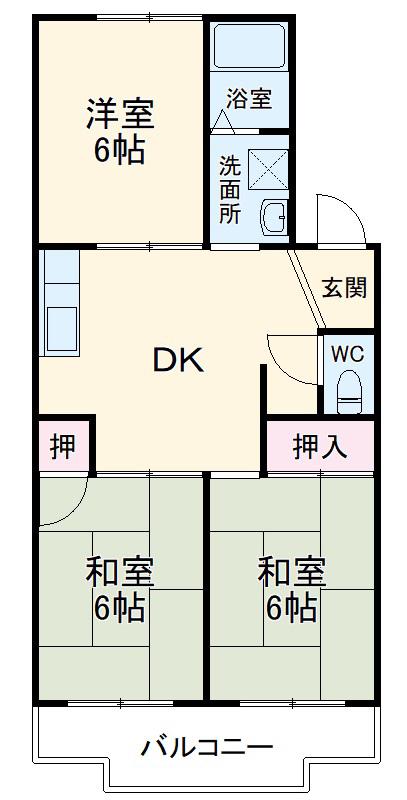 マンション柳(3DK/3階)の間取り写真