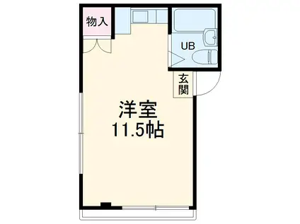 ネバーランドパートⅠ(ワンルーム/2階)の間取り写真