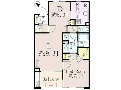 パティオス3番街(1LDK/2階)の間取り写真