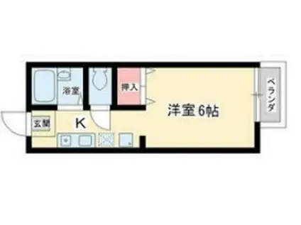 スターグリーム(1K/1階)の間取り写真