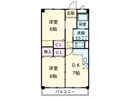 岡部ビル(2DK/3階)の間取り写真