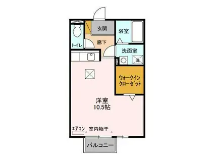 エスパス(ワンルーム/1階)の間取り写真